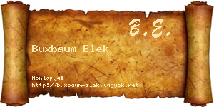 Buxbaum Elek névjegykártya