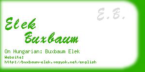 elek buxbaum business card